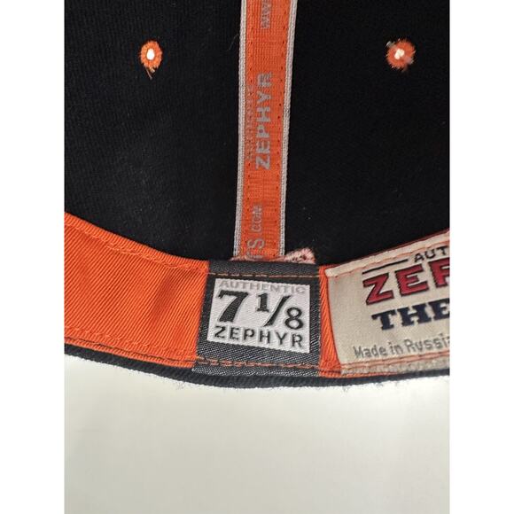 Zephyr NHL Fitted Hat Philadelphia Flyers Hockey Size 7 1/2 Black Orange NWTs - Picture 5 of 13